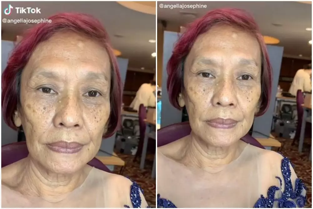 transformasi wanita paruh baya dirias mua © TikTok