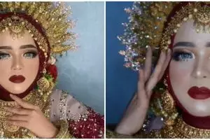 Warna kulit tangan dan wajah pengantin beda, trik MUA hasilkan foto estetik ini di luar dugaan