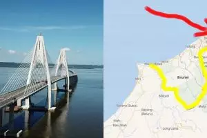 Jembatan terpanjang Asia Tenggara ada di Brunei, sambungkan dua potong Brunei di Borneo