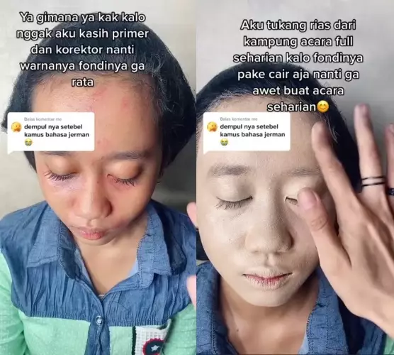 pengantin Jawa dirias MUA ala Korean look © TikTok pengantin Jawa dirias MUA ala Korean look © TikTok