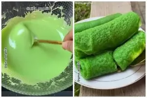 Trik bikin adonan dadar gulung isi kelapa tanpa telur, tetap lembut dan berpori