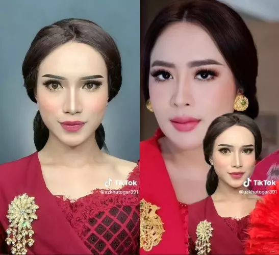 pria recreate makeup Maharani Kemala © TikTok