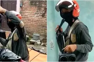 Aksi kocak kurir paket panggil pelanggan pakai mic dan speaker ini bikin ngakak