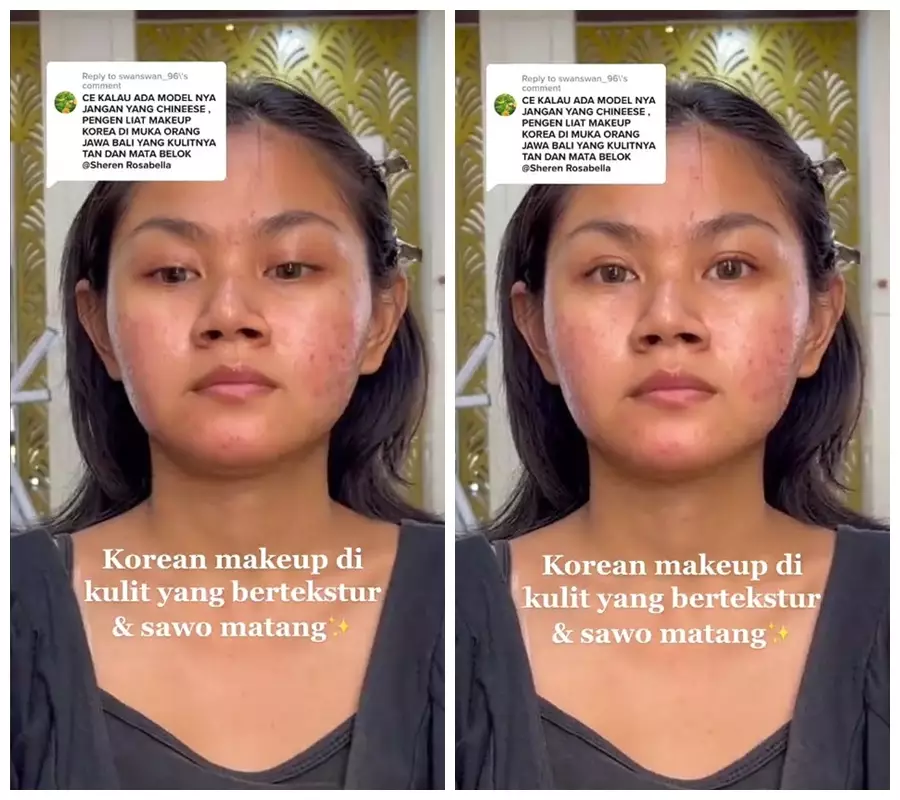 kulit sawo matang dirias korean look © TikTok/@sherenrosabellaa kulit sawo matang dirias korean look © TikTok/@sherenrosabellaa