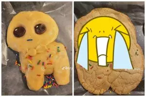 Momen apes warganet niat bikin cookies lucu, hasilnya malah bikin ketawa ngakak
