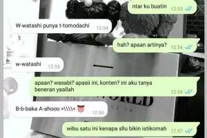 Pencinta anime autosenyum kecut, 11 chat lucu jika punya teman wibu ini bikin salah paham 