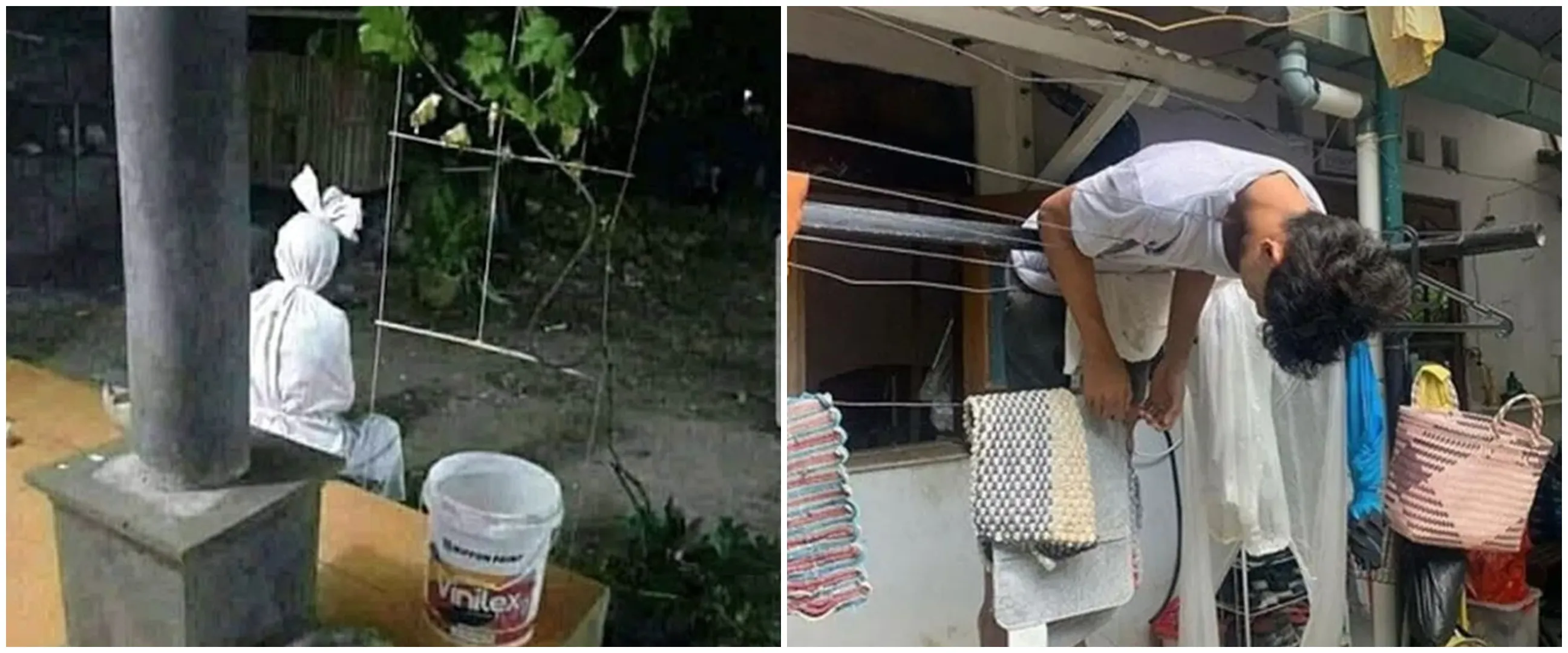 Bikin senam jantung, 11 momen lucu orang nunggu di luar rumah ini penampakannya nyeleneh
