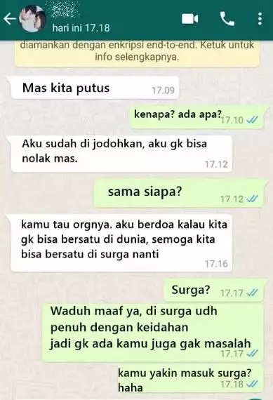 Chat lucu diputusin pacar ini malah nggak sedih Berbagai sumber