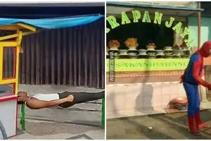 Bisa tidur di sembarang tempat, 11 potret pedagang kalau nggak ada pelanggan ini kocak abis
