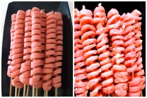 Trik menggoreng sosis ulir supaya lebih kokoh dan tak mudah kisut