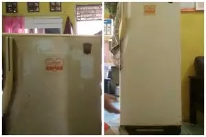 Cara membersihkan pintu kulkas yang menguning dan berkerak, kinclong cuma pakai 1 bahan