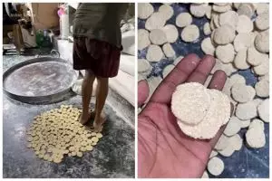 11 Foto pembuatan kue kering khas India ini disebut jorok, langsung diinjak pakai kaki telanjang