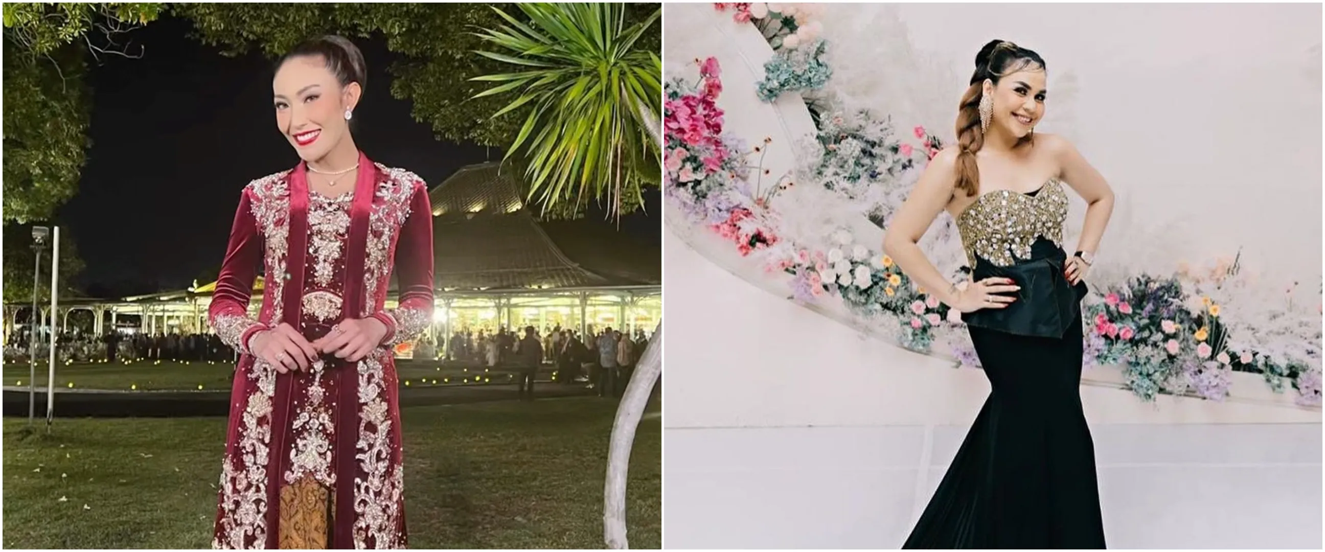 Gaya 9 presenter cantik hadiri kondangan, Hesti Purwadinata menawan dengan kebaya seharga Rp 100 ribu