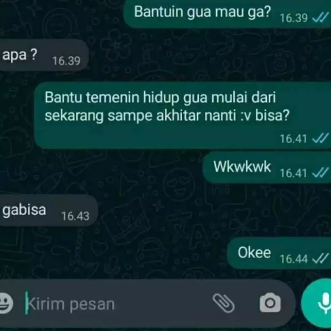 Niatnya mau romantis, 13 chat gombal ke gebetan ini endingnya malah bikin nyesek