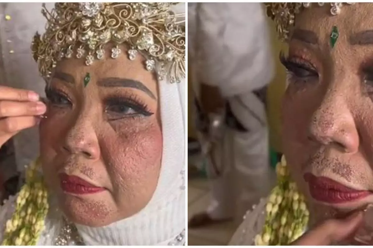 Makeup pengantin Sunda ini rusak akibat perawatan kulit, dirias ulang MUA hasilnya bikin takjub