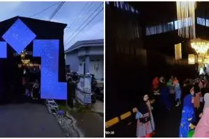 Hajatan rasa konser, dekorasi pernikahan di jalan kampung ini hasilnya bikin melongo