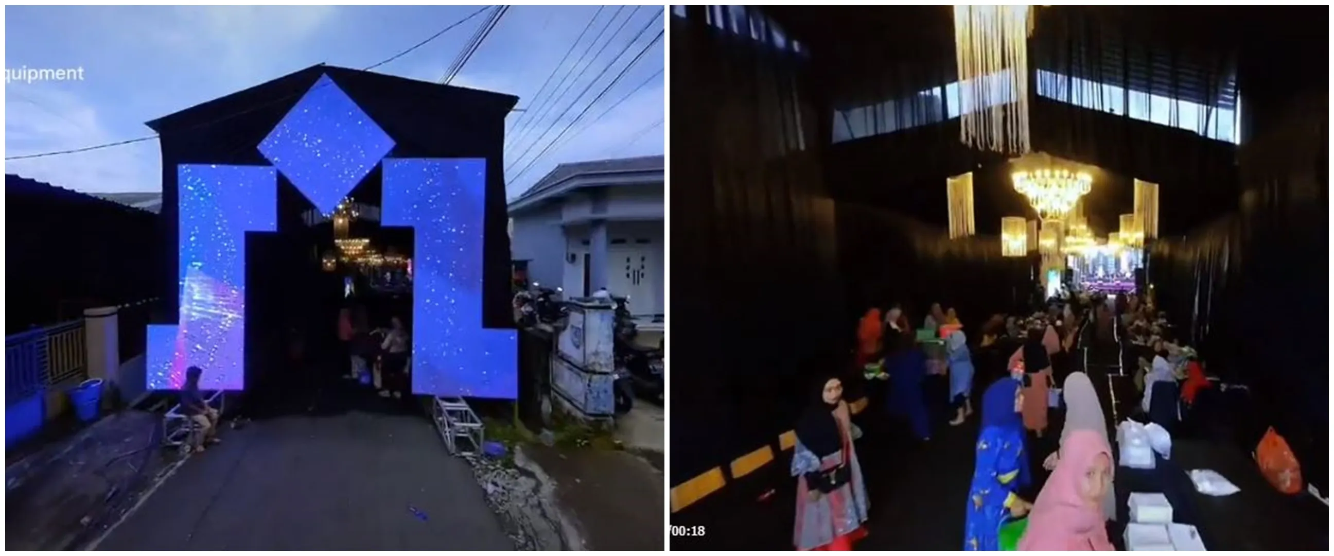 Hajatan rasa konser, dekorasi pernikahan di jalan kampung ini hasilnya bikin melongo