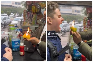 Warganet ini uji nyali mencicipi camilan berapi di India, bikin deg-degan lihatnya