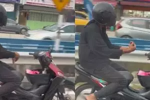 Viral aksi pengendara sepeda motor 'gaib' terekam di jalan raya, warganet: skill atau editan?