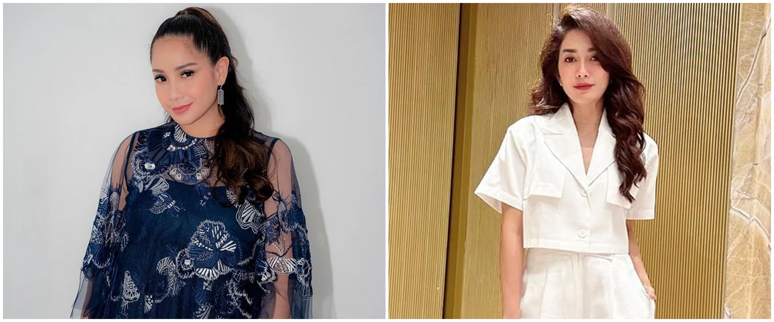 Gaya istri 9 presenter saat kondangan ini jadi perbincangan, Ussy Sulistiawaty dianggap kurang pantas
