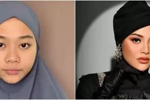 Sering dibilang mirip, potret wanita makeup ala Aurel Hermansyah ini hasilnya seperti kakak dan adik
