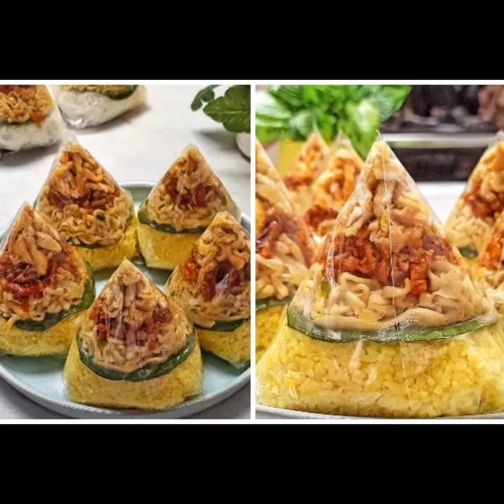 Nggak pakai cetakan khusus, ini 7 cara membungkus tumpeng mini yang bentuknya rapi dan cantik