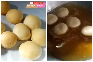 Trik menggoreng donat bomboloni supaya warnanya merata dan antikempis