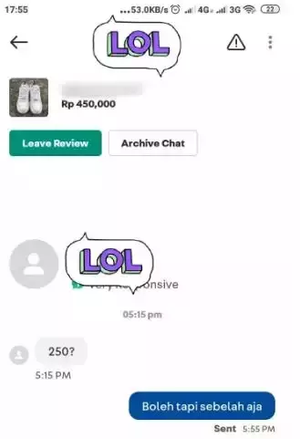 chat lucu tawar menawar barang secara online © 2023 brilio.net