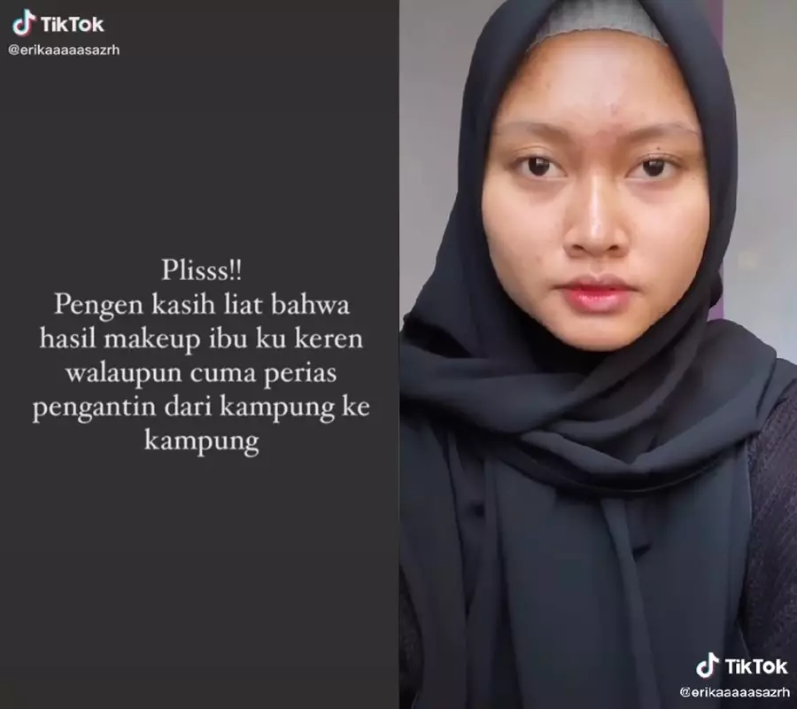 makeup ibu MUA kampung © TikTok/@erikaaazhari