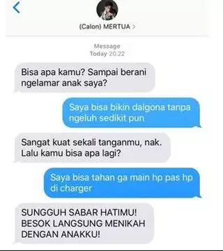 Chat lucu calon menantu dan mertua Berbagai sumber