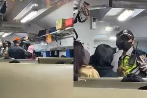 Viral momen ibu hamil melahirkan dalam kereta, persalinan dibantu petugas KAI dan penumpang