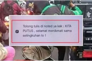 17 Tulisan nyeleneh catatan pesanan di aplikasi ojek online ini bikin driver senyum datar