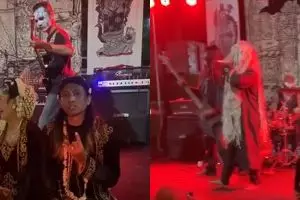 Pasangan pengantin ini undang band black metal di pernikahannya, intip momennya yang antimainstream