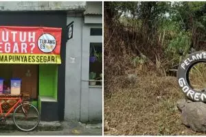 13 Tulisan lucu di spanduk jualan ini bikin terkecoh, akal pedagang ada-ada aja