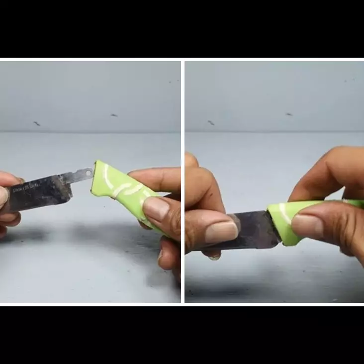 Cuma pakai kresek plastik bekas, ini cara perbaiki gagang pisau yang lepas