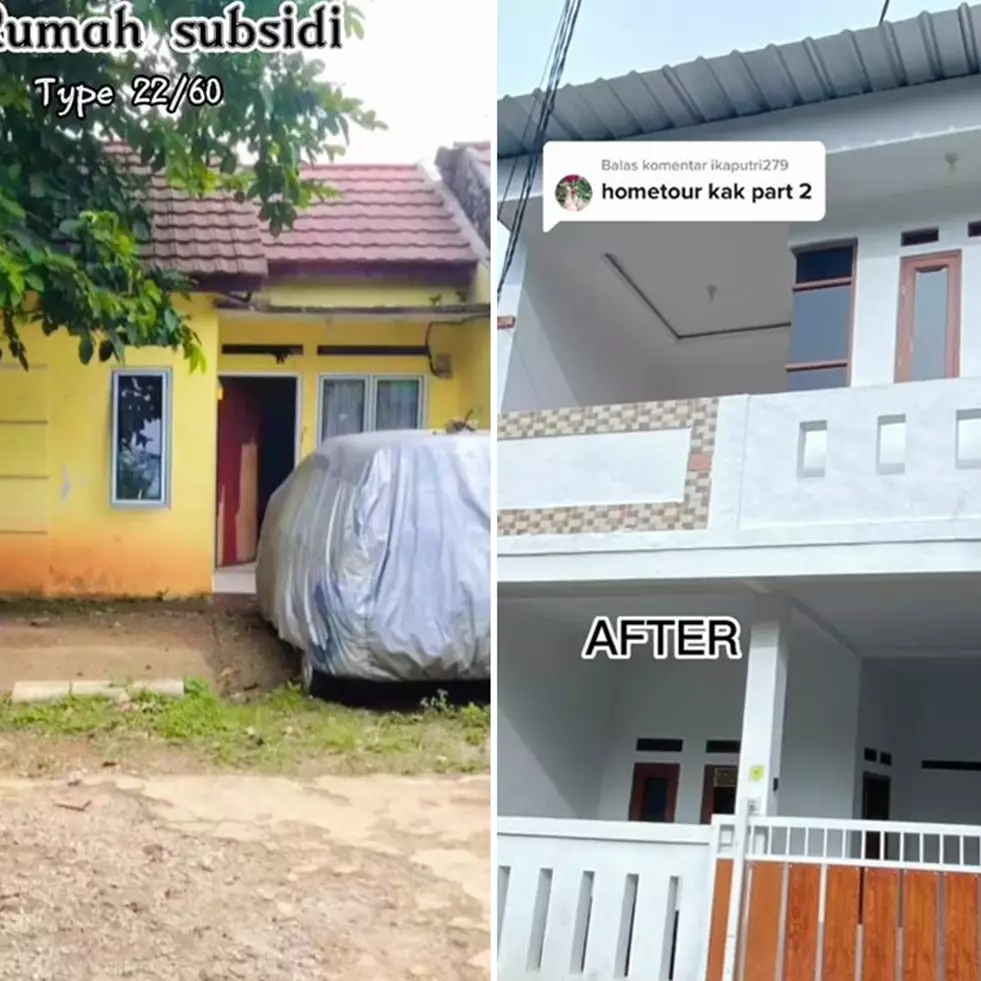 9 Potret makeover rumah subsidi jadi hunian mewah dua lantai, dulu kusam jadi estetik modern minimalis