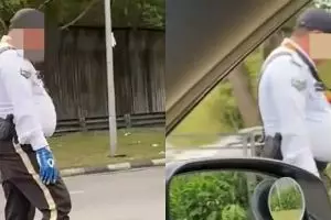 Momen polisi tidur sambil berdiri saat bertugas di jalanan ini ramai jadi perdebatan