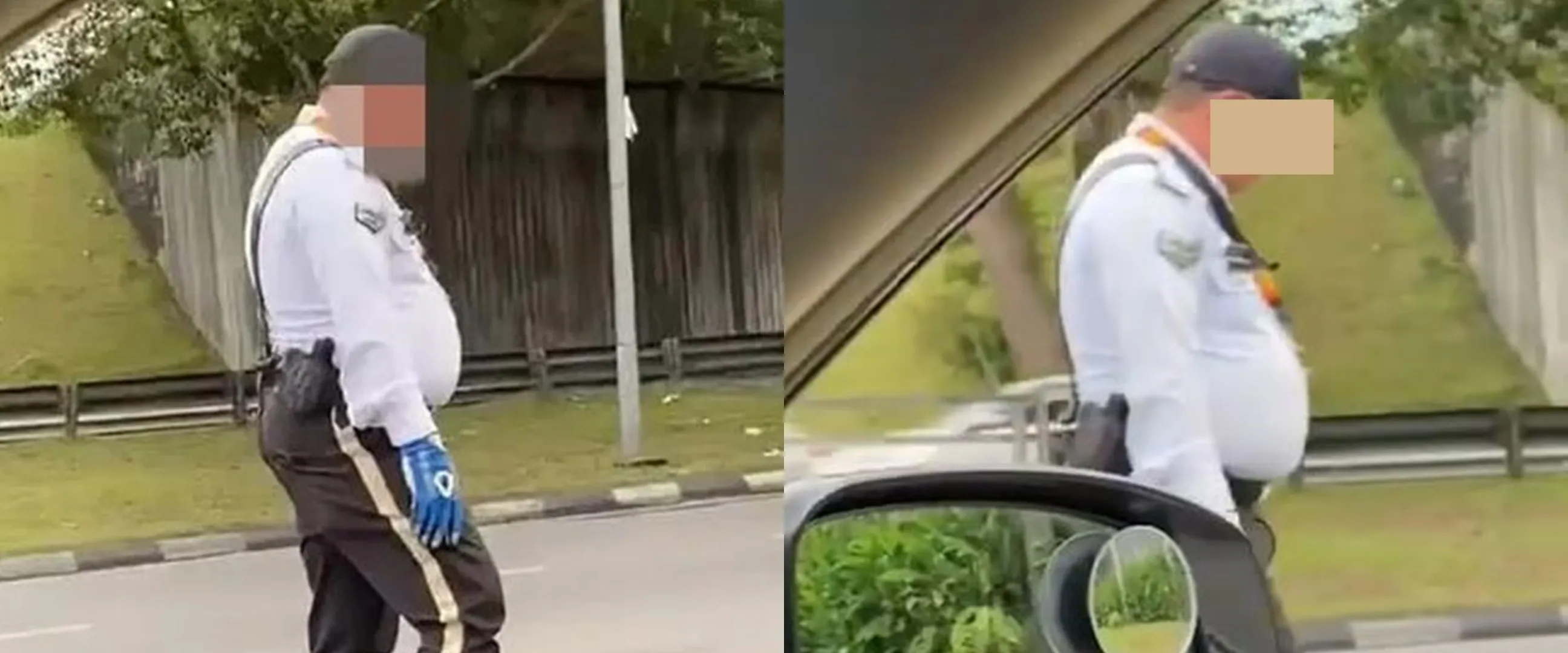 Momen polisi tidur sambil berdiri saat bertugas di jalanan ini ramai jadi perdebatan