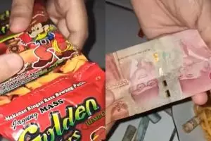 Mujur abis, wanita ini panen hadiah ratusan ribu dari jajanan anak harga Rp 500-an