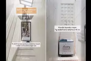 Manfaatkan lahan sempit samping rumah, 9 potret makeover laundry room ini hasilnya estetik pol
