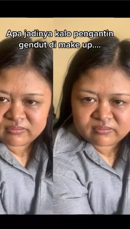 Wanita dengan tubuh berisi dirias MUA © TikTok Wanita dengan tubuh berisi dirias MUA © TikTok