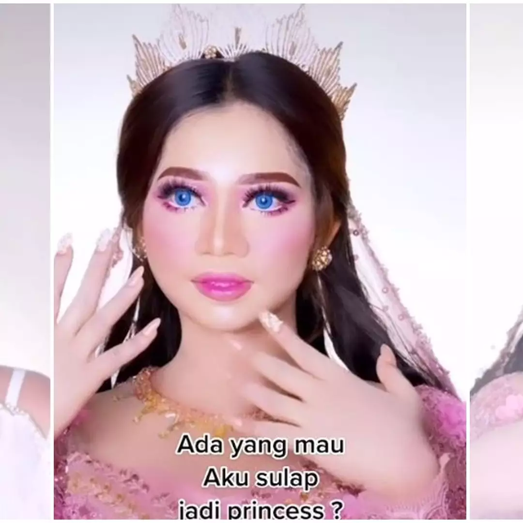 Transformasi wanita dengan noda hitam setelah dimakeup ini bikin pangling, jadi cantik bak Barbie