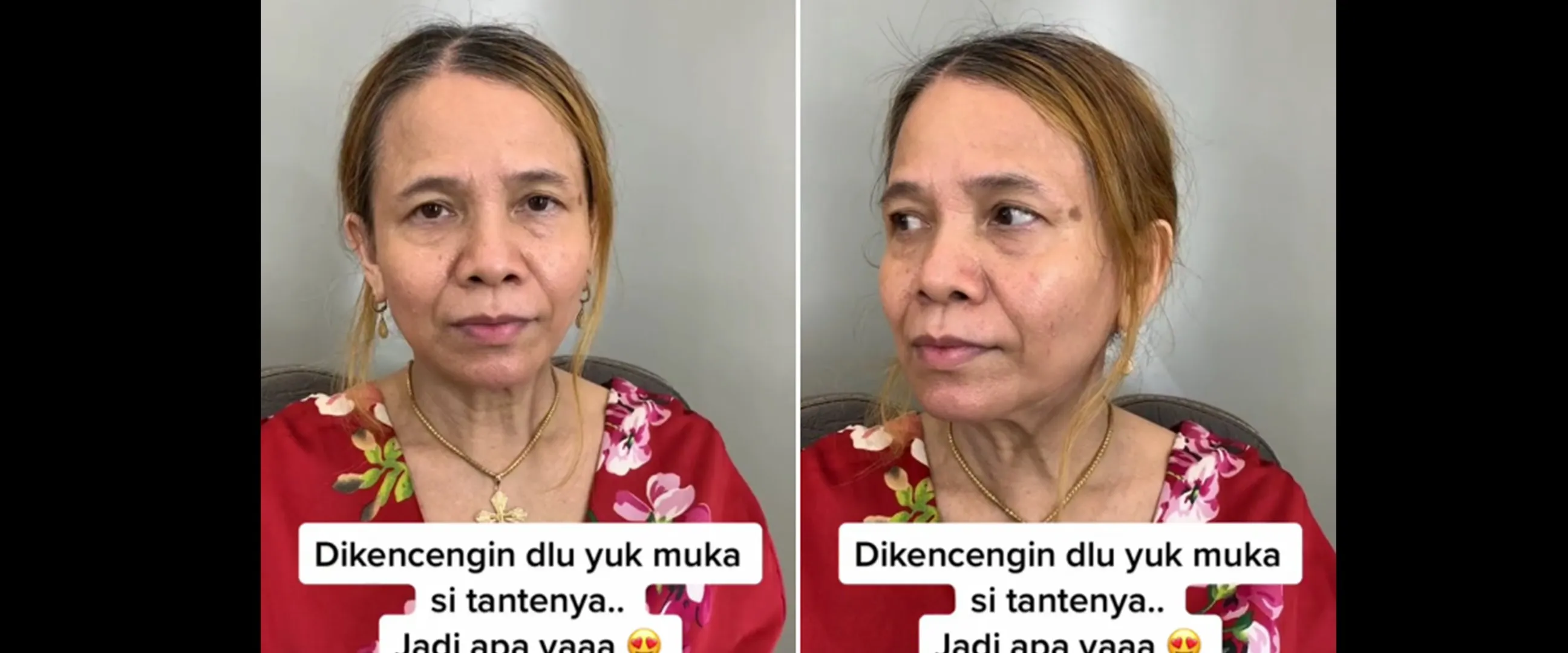 Potret emak-emak dimakeup jadi 20 tahun lebih muda, potret transisinya bikin melongo