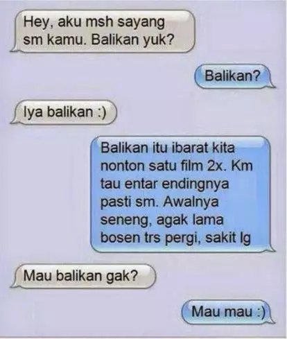 Chat kocak usaha balikan sama mantan Berbagai sumber