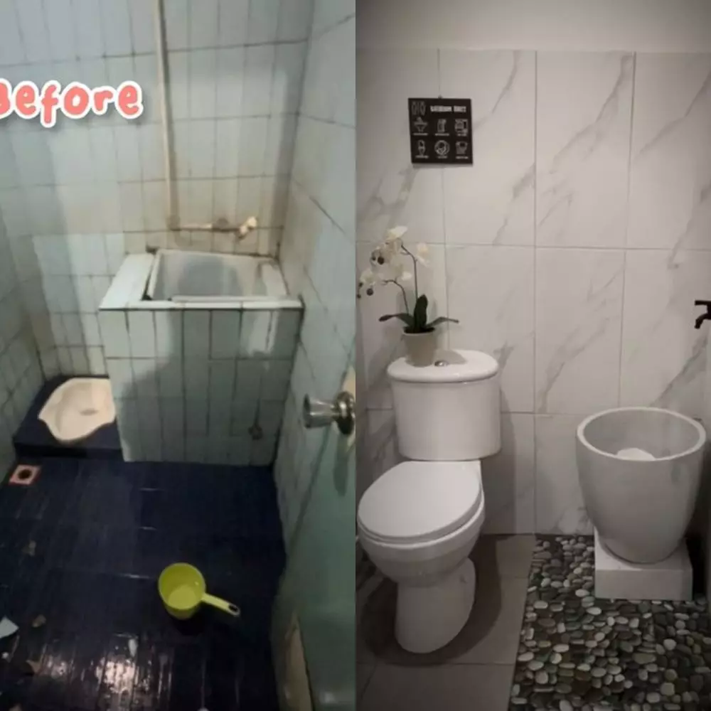 Kamar mandi kumuh berubah usai di make over TikTok Kamar mandi kumuh berubah usai di make over TikTok