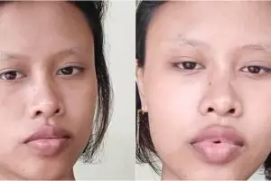 Transformasi makeup wanita kulit sawo matang jadi flawless dan glowing, hasilnya 180 derajat beda