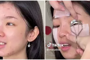 Wanita berjerawat dirias ala idol K-Pop ini flawless abis, hasilnya bikin salah fokus