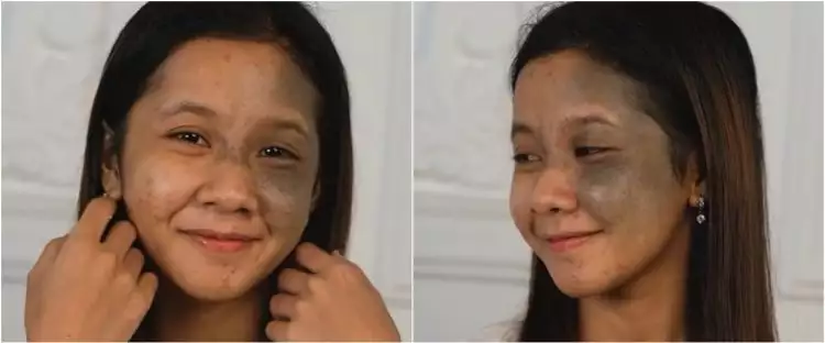 Transformasi makeup wanita punya bekas jerawat dan tompel setelah dirias MUA, hasilnya manglingi