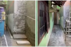 Makeover lorong rumah sempit jadi laundry room estetik, hasilnya bikin betah nyuci