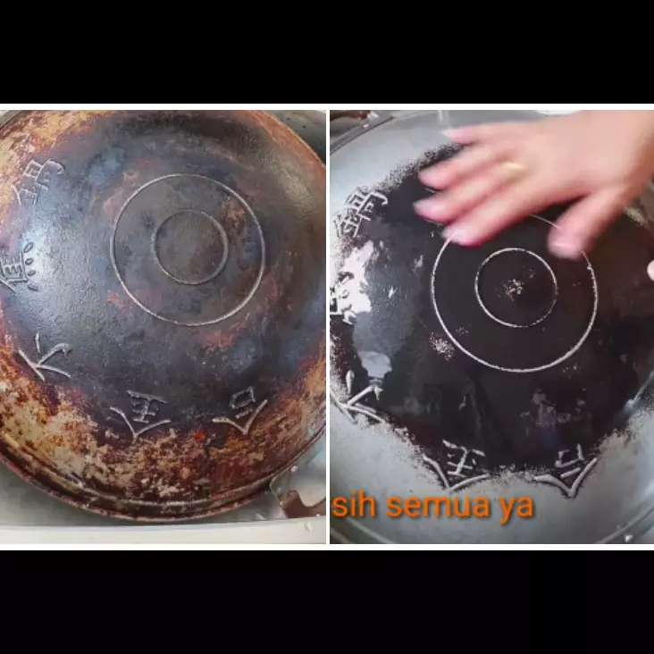 Cara cepat membersihkan kerak di pantat wajan pakai 2 bahan dapur, cuma 3 menit langsung kinclong